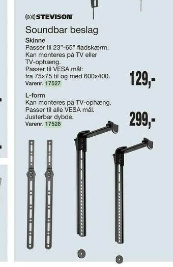 Soundbar beslag