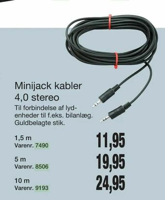 Harald Nyborg Minijack kabler 4,0 stereo tilbud