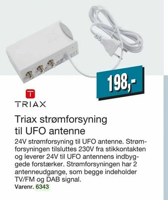 Harald Nyborg Triax strømforsyning til UFO antenne tilbud