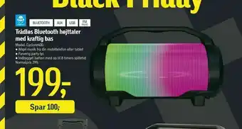 Trådløs Bluetooth højttaler med kraftig bas