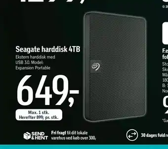 Seagate harddisk 4TB