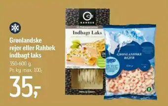 Føtex Grønlandske rejer eller Rahbek indbagt laks tilbud