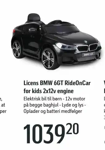 Licens BMW 6GT RideOnCar for kids 2x12v engine