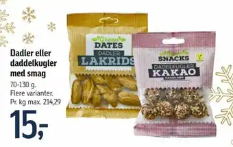 Dadler eller daddelkugler med smag