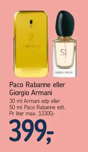 Føtex Paco Rabanne eller Giorgio Armani tilbud