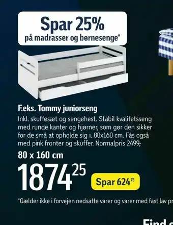 Føtex Tommy juniorseng tilbud