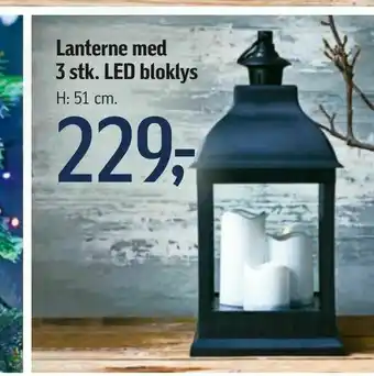 Føtex Lanterne med 3 stk. LED bloklys tilbud