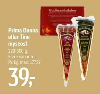 Føtex Prima Donna eller Tine myseost tilbud