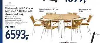 Føtex Kerteminde sæt 150 cm bord med 6 Kerteminde stole - teaklook tilbud