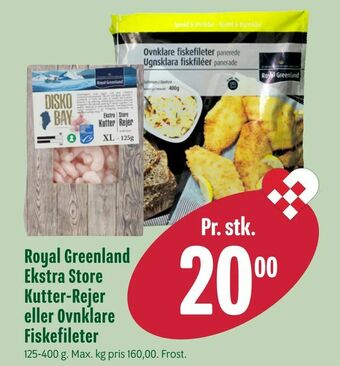 Royal Greenland Ekstra Store Kutter-Rejer eller Ovnklare Fiskefileter