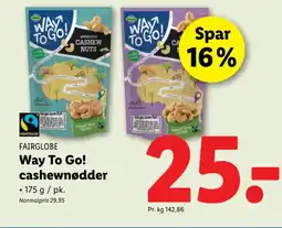 Lidl FAIRGLOBE Way To Go! cashewnødder tilbud