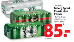 Lidl CARLSBERG Tuborg Sprød, Classic eller Pilsner tilbud