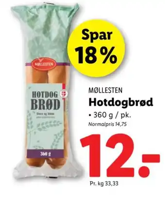 Lidl MØLLESTEN Hotdogbrød tilbud