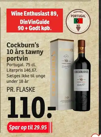 SPAR Cockburn's 10 års tawny portvin tilbud