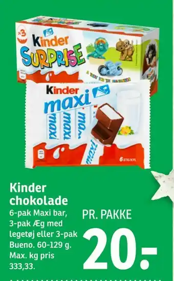 SPAR Kinder chokolade tilbud