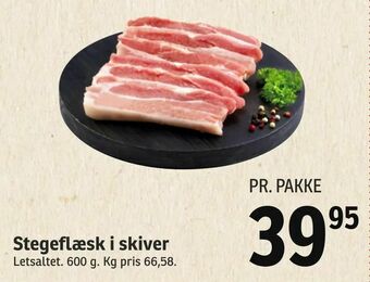 Stegeflæsk i skiver