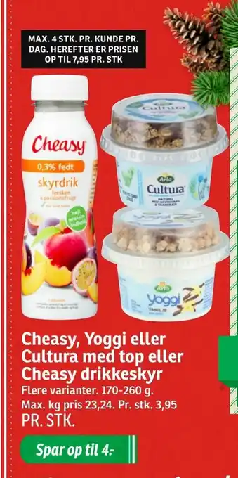 SPAR Cheasy, Yoggi eller Cultura med top eller Cheasy drikkeskyr tilbud