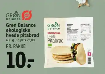 Grøn Balance økologiske hvede pitabrød