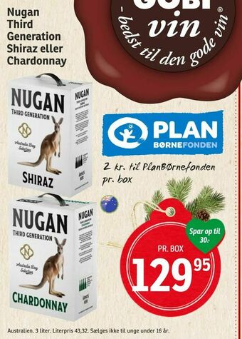 SPAR Nugan Third Generation Shiraz eller Chardonnay tilbud