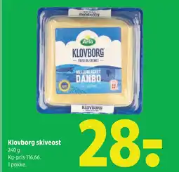 Coop 365 Klovborg skiveost tilbud