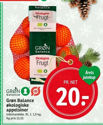 SPAR Grøn Balance økologiske appelsiner tilbud