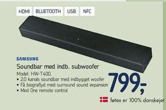 Soundbar med indb. subwoofer