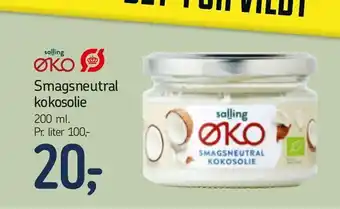 Smagsneutral kokosolie