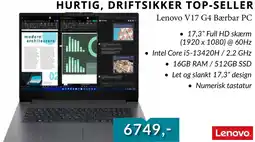 Tjdata Lenovo V17 G4 Bærbar PC tilbud