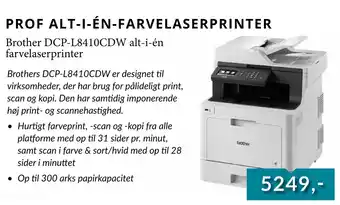 Tjdata Brother DCP-L8410CDW alt-i-én farvelaserprinter tilbud