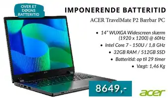 Tjdata ACER TravelMate P2 Bærbar PC tilbud