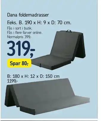 Føtex Dana foldemadrasser tilbud