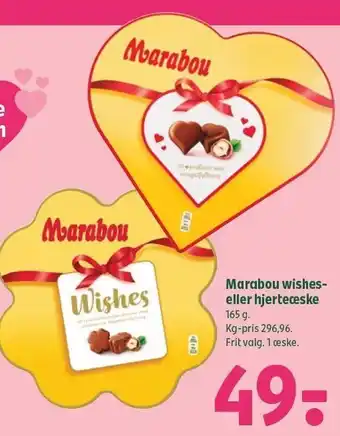 Coop 365 Marabou whishes eller hjerteæske tilbud