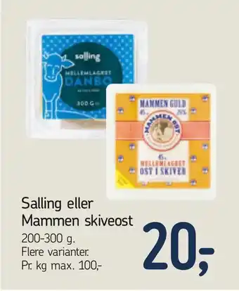 Føtex Salling eller Mammen skiveost tilbud