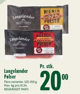 Min Købmand Langelænder Pølser tilbud