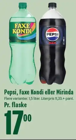 Min Købmand PEPSI , FAXE KONDI eller MIRINDA tilbud