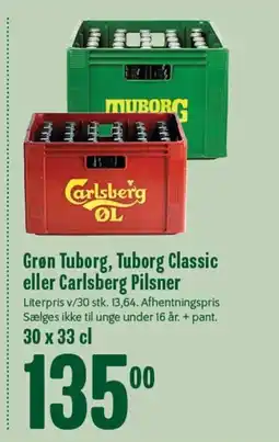 Min Købmand Grøn Tuborg, Tuborg Classic eller Carlsberg Pilsner tilbud