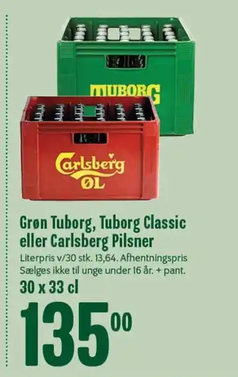 Min Købmand Grøn Tuborg, Tuborg Classic eller Carlsberg Pilsner tilbud