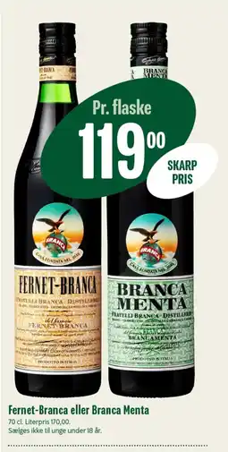 Min Købmand Fernet-Branca eller Branca Menta tilbud