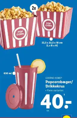 Lidl LIVARNO HOME® Popcornbæger/ Drikkekrus tilbud