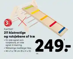 Lidl PLAYTIVE® 2i1 klatrestige og rutsjebane af træ tilbud