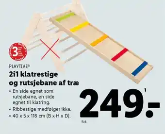 Lidl PLAYTIVE® 2i1 klatrestige og rutsjebane af træ tilbud