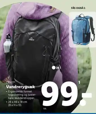 Lidl CRIVIT Vandrerygsæk tilbud