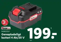 Lidl PARKSIDE® Genopladeligt batteri 4 Ah/20 V tilbud