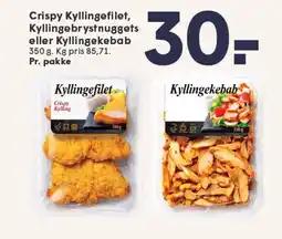 SPAR Crispy Kyllingefilet, Kyllingebrystnuggets eller Kyllingekebab tilbud