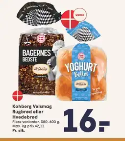 SPAR Kohberg Velsmag Rugbrød eller Hvedebrød tilbud