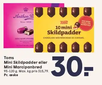 SPAR Toms Mini Skildpadder eller Mini Marcipanbrød tilbud