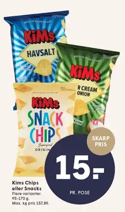 SPAR Kims Chips eller Snacks tilbud