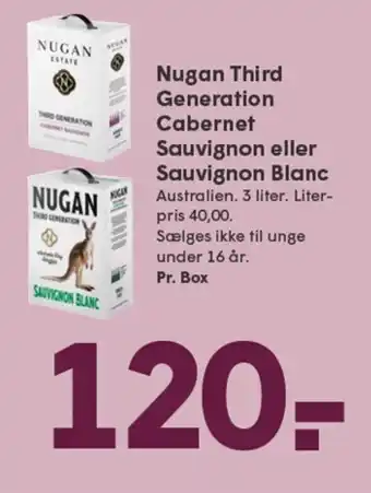 SPAR NUGAN Third Generation Cabernet Sauvignon eller Sauvignon Blanc tilbud