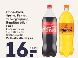 SPAR Coca-Cola, Sprite, Fanta, Tuborg Squash, Ramlösa eller Fuze tilbud