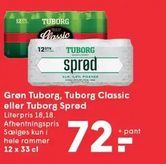 SPAR Grøn Tuborg, Tuborg Classic eller Tuborg Sprød tilbud